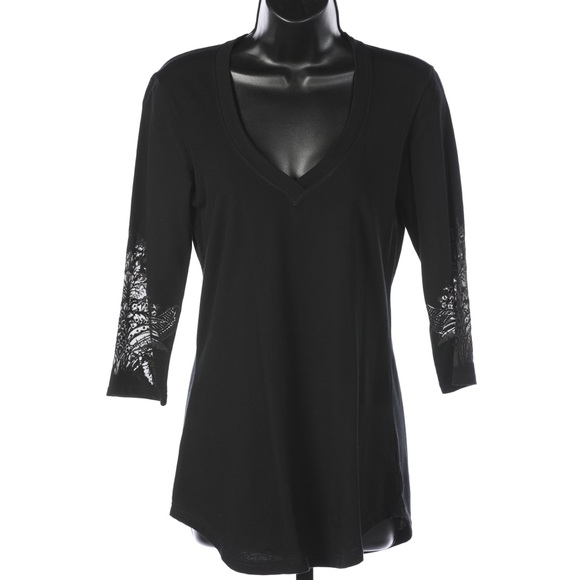 Etro Black 3/4 Sleeve T-Shirt